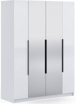 Garderobenschrank mit Spiegel Wien 180 cm - weiß