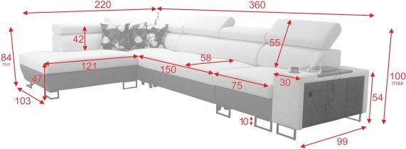Brattex - Ecksofa Melody XI Maxi