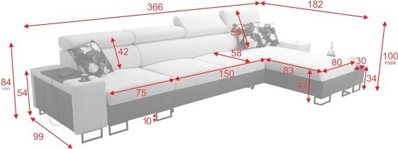 Brattex - Ecksofa Melody XII Maxi
