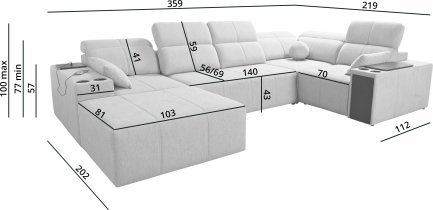 Brattex - Wohnlandschaft in U‑Form Mindy IV