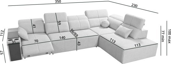 Brattex - Ecksofa Mindy XI Mix