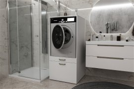 Schrank für Waschmaschine Prato - weiß