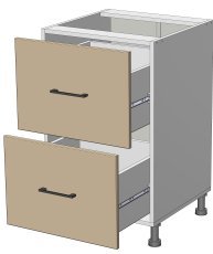 Unteres Element Modest - LD-(1+1)50/82 – Korpus Weiß