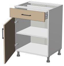 Unterer Schrank Sunrise Premier - LDD-(1+1)60/82 - Korpus Milky Eiche