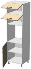 Hoher Schrank Kvadris - HL-60/214/2 - Korpus graphitgrau