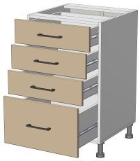 Unteres Element Kvadris - LD-(3+1)50/82 - korpus milky hrast