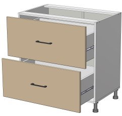 Unteres Element Kvadris - LD-(1+1)80/82 - Korpus Steingrau