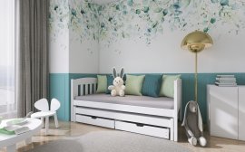 Kinderbett mit zusätzlichem Bett Amelka - 80x200 cm - Weiß