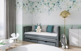Kinderbett mit zusätzlichem Bett Amelka - 90x190 cm - Graphit