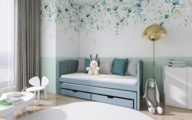 Kinderbett mit zusätzlichem Bett Amelka - 90x200 cm - Grau