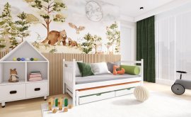 Kinderbett mit zusätzlichem Bett Daniel - 90x200 cm - Weiß