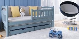 Kinderbett mit zusätzlichem Bett Galaxy - 80x200 cm - Grau