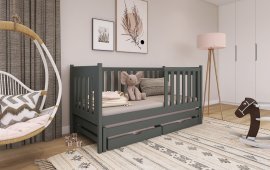 Kinderbett mit zusätzlichem Bett Kaja - 80x180 cm - Graphit