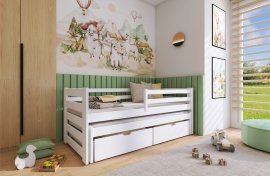 Kinderbett mit zusätzlichem Bett Kubus - 90x190 cm - Weiß