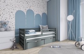 Kinderbett mit zusätzlichem Bett Senso - 90x190 cm - Graphit