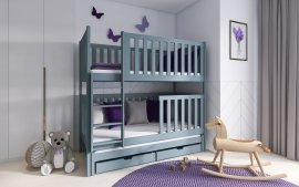 Bett mit Zusatzbett Emilka - 90x190 cm - Grau