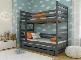 Bett mit Zusatzbett Tomi - 80x180 cm - Graphit
