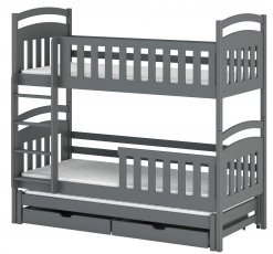 Bett mit Zusatzbett Viki - 80x180 cm - Graphit