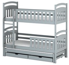 Bett mit zusätzlichem Bett Viki - 80x200 cm - Grau