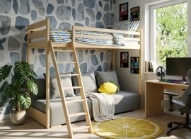 Etagenbett mit Schlafsofa Sofino - 90x200/140x200 cm - Kiefer