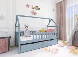 Kinderbett Haus Domi - 90x190 cm - grau