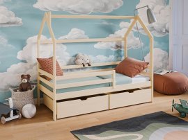 Kinderbett Haus Lila - 80x160 cm - Kiefer