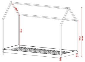 Lano - Kinderbett Haus Lucky – 80x180 cm – creme
