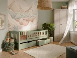Kinderbett Gucio - 90x200 cm - Olive