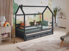 Kinderbett mit Zusatzbett Disney - 80x180 cm - Graphit