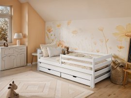Kinderbett mit Zusatzbett Habi - 90x200 cm - weiß