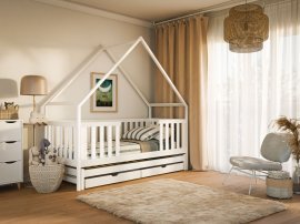 Kinderbett mit Zusatzbett Magic - 90x200 cm - weiß