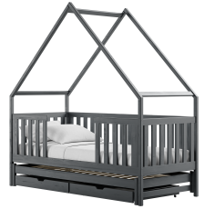 Kinderbett mit Zusatzbett Magic - 80x180 cm - Graphit