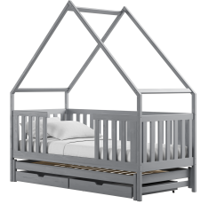 Kinderbett mit Zusatzbett Magic - 90x190 cm - grau