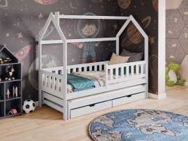 Kinderbett mit Zusatzbett Monkey - 80x180 cm - weiß