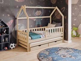 Kinderbett mit Zusatzbett Monkey - 90x190 cm - Kiefer