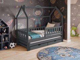 Kinderbett mit Zusatzbett Monkey - 90x200 cm - Graphit