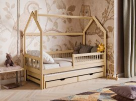 Kinderbett mit Zusatzbett Papi - 80x180 cm - Kiefer