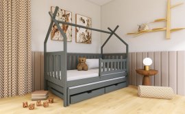 Kinderbett mit zusätzlichem Bett Tytus - 80x200 cm - Graphit