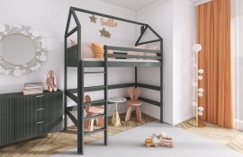 Etagenbett Gloria - 80x160 cm - Graphit