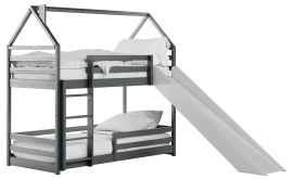 Etagenbett mit Rutsche Play - 90x200 cm - Graphit
