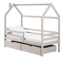 Kinderbett Haus Lila – 90x190 cm – Kaschmir