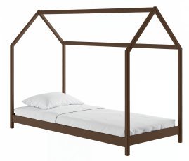 Kinderbett Hausbett Lucky – 80x160 cm – Dunkelschokoladenfarben