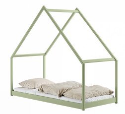 Kinderbett Haus Moris – 80x180 cm – Oliv