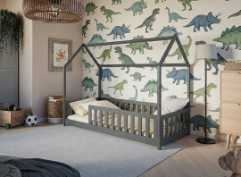 Kinderbett Haus Noan – 90x200 cm – Graphit