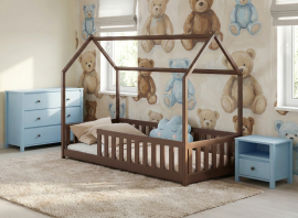 Kinderbett Haus Noan – 90x200 cm – Milchschokolade