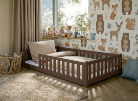 Kinderbett Otis – 120x200 cm – dunkel schokoladenbraun