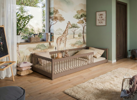 Kinderbett Pedro – 90x200 cm – Milchschokoladenfarben