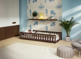 Kinderbett Zoya – 90x190 cm – dunkel schokoladenbraun