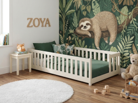 Kinderbett Zoya – 90x190 cm – Creme