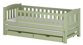 Kinderbett mit Zusatzbett Amelka – 80x200 cm – Olivengrün